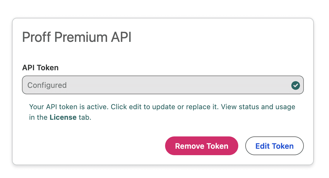 Remove Token button on setup page
