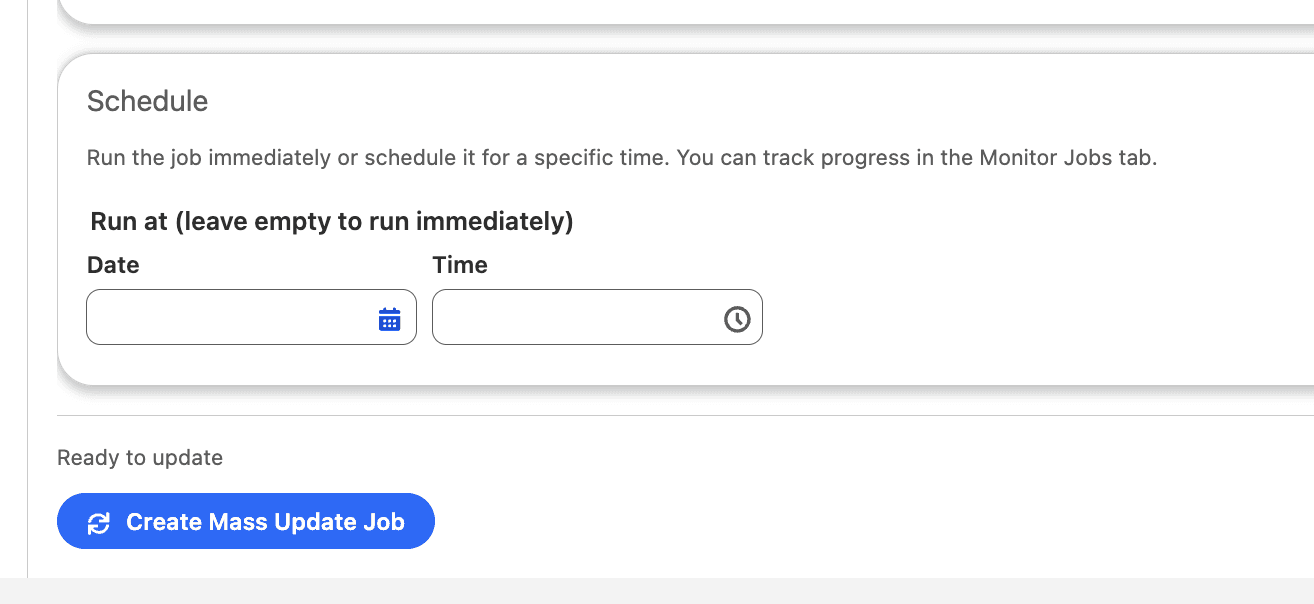Schedule or start the job