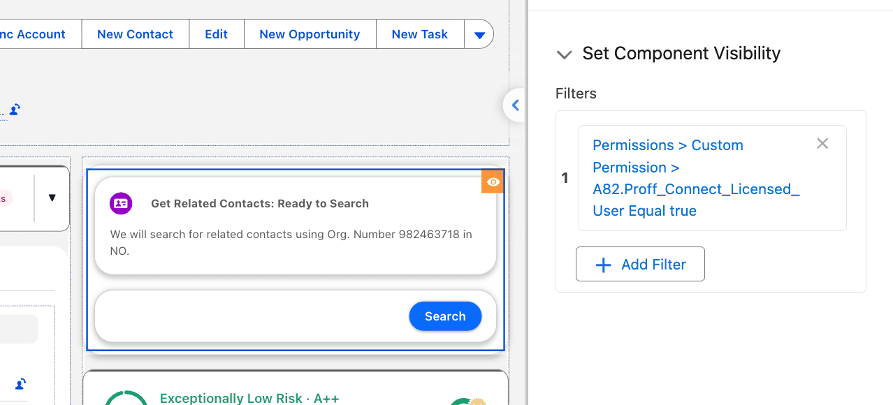 Saved visibility filter on the component